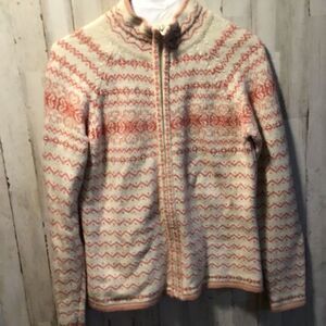 Sweater, unique, stitch, pattern zip up sweater by ￼￼ Covington Size small ￼